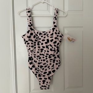Brand new pink leopard print one piece swimsuit